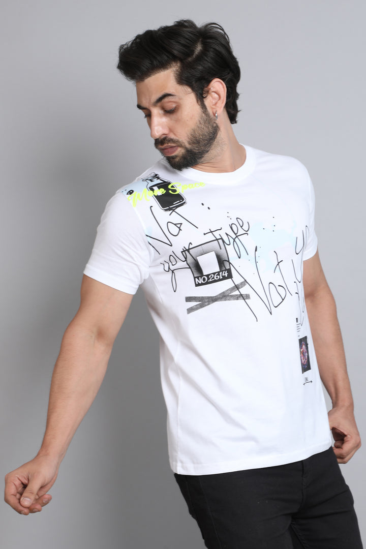 Not Your Type White Regular T-Shirt Printed