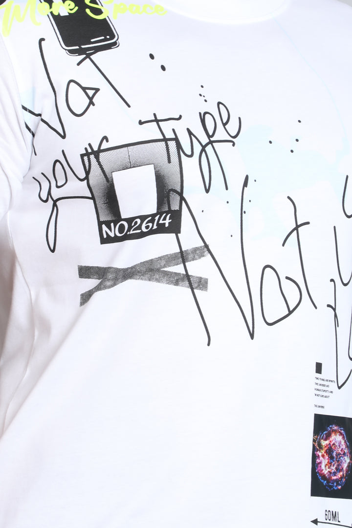 Not Your Type White Regular T-Shirt Printed