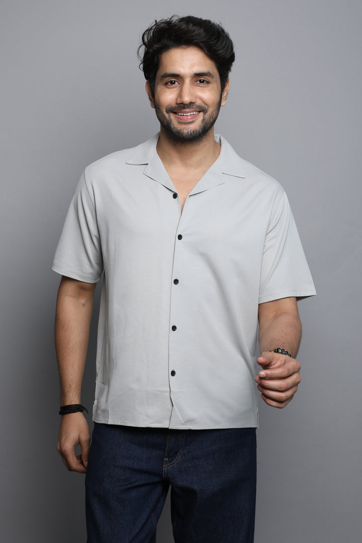 Grey Premium Tencel Fabric Half Sleeve Shirt