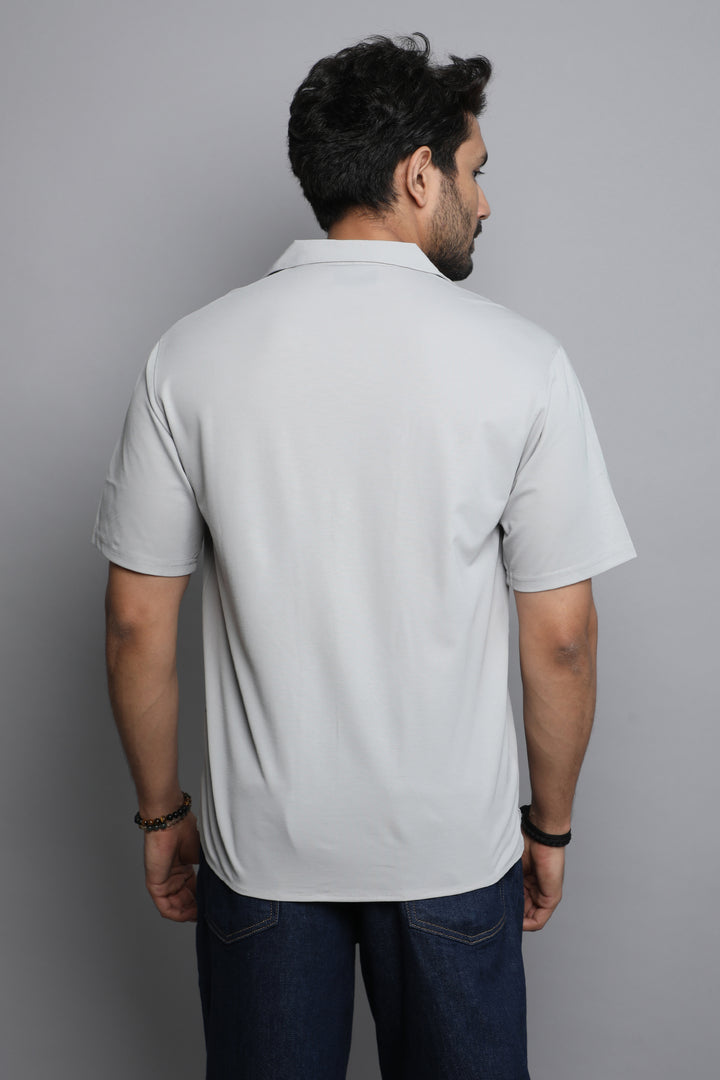 Grey Premium Tencel Fabric Half Sleeve Shirt
