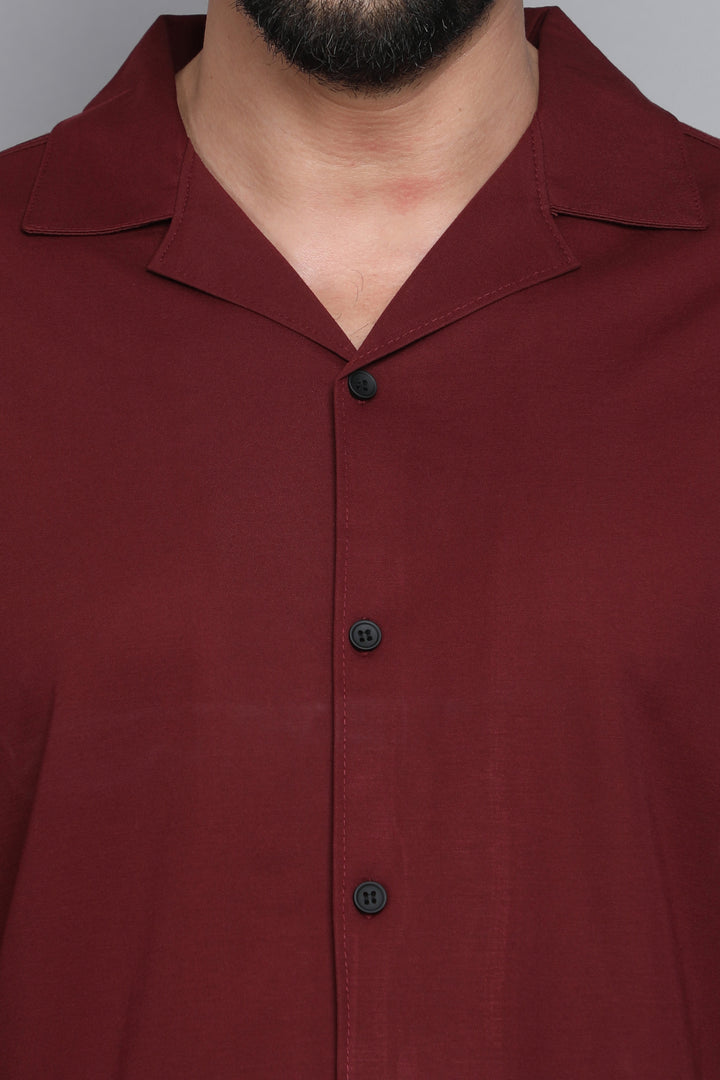 Maroon Premium Tencel Fabric Half Sleeve Shirt