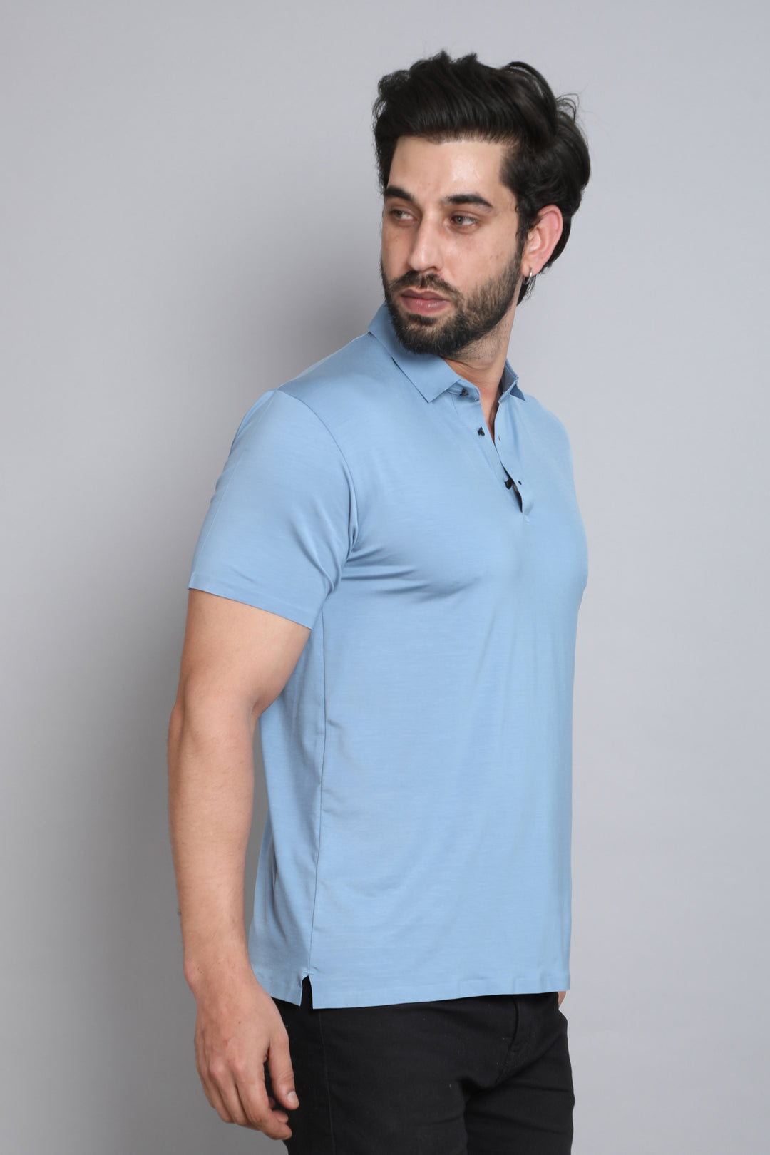 Sky Blue Stitch Less Polo Tshirt