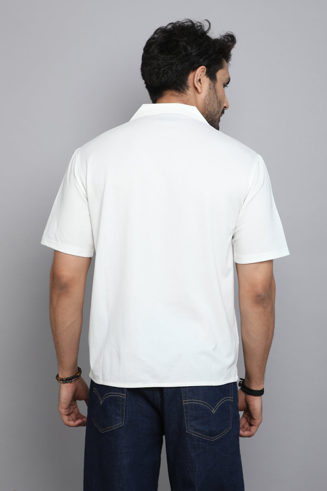 White Premium Tencel Fabric Half Sleeve Shirt
